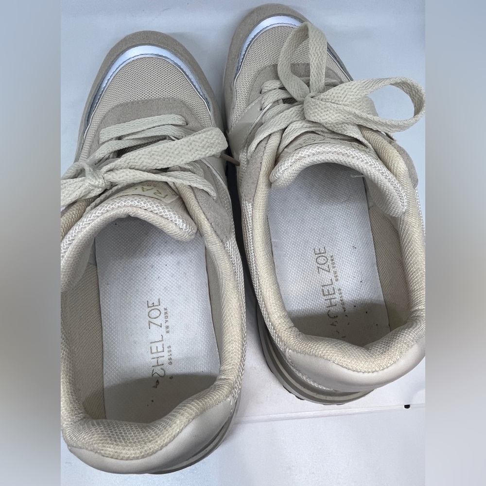 Rachel Zoe Sophie Tan Cream Lace Up Fashion Sneakers US Size 9 - Picture 5 of 13